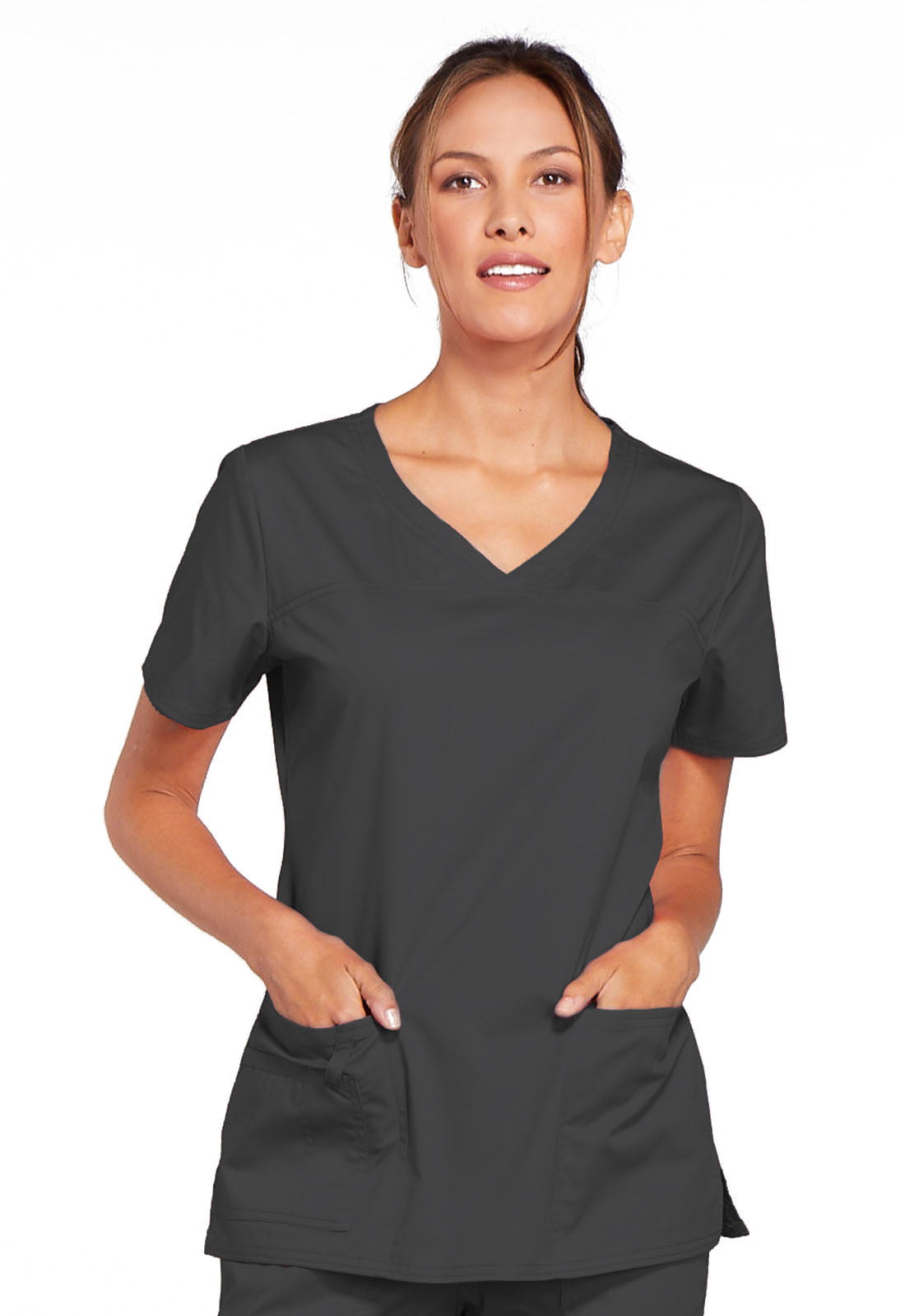 Women's V-Neck Top - Pewter